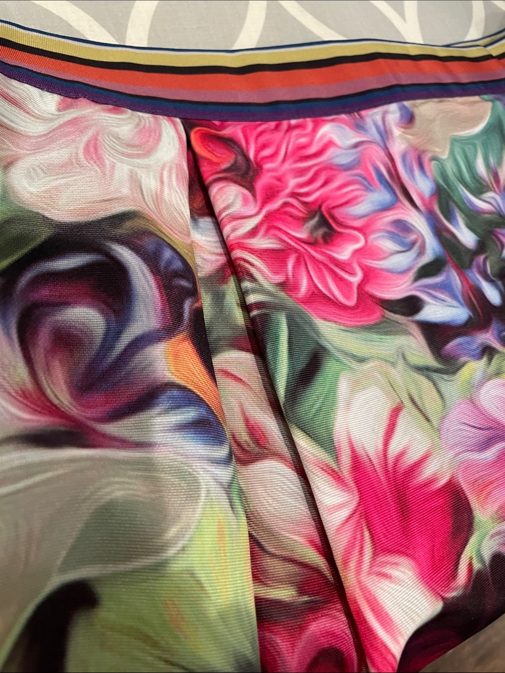 Ted Baker Bright Pink & Multicolor Floral Print Skirt - Picture 6 of 6